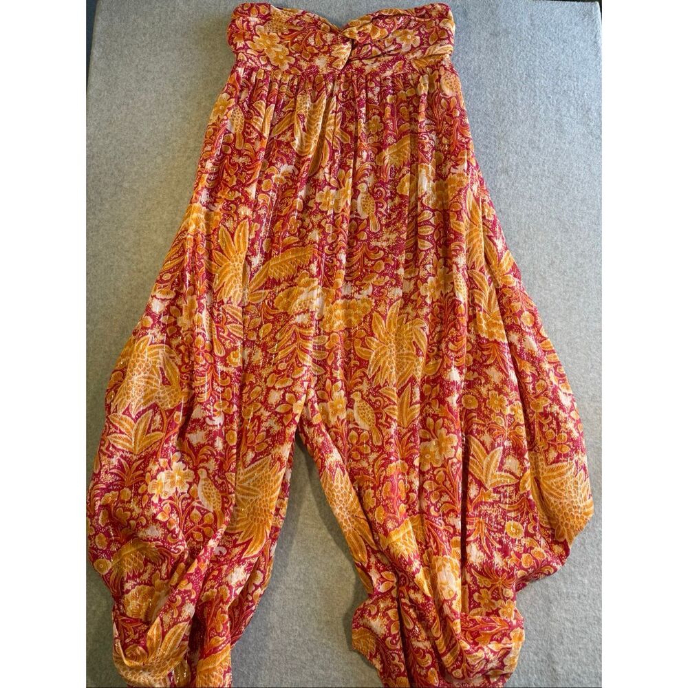 Anthropologie Boho Harem Strapless Paisley Jumpsuit S